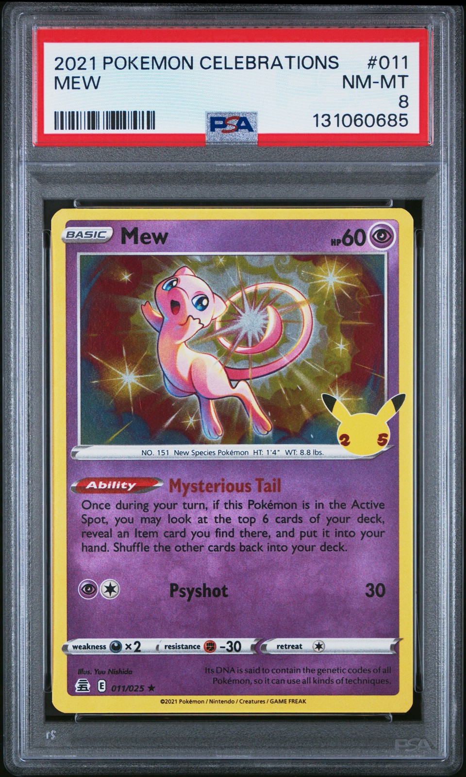 2021 POKEMON CELEBRATIONS #011 MEW PSA 8