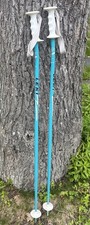 Leki Automatic Ski Poles 46  117cm Turquoise 1810 W Germany