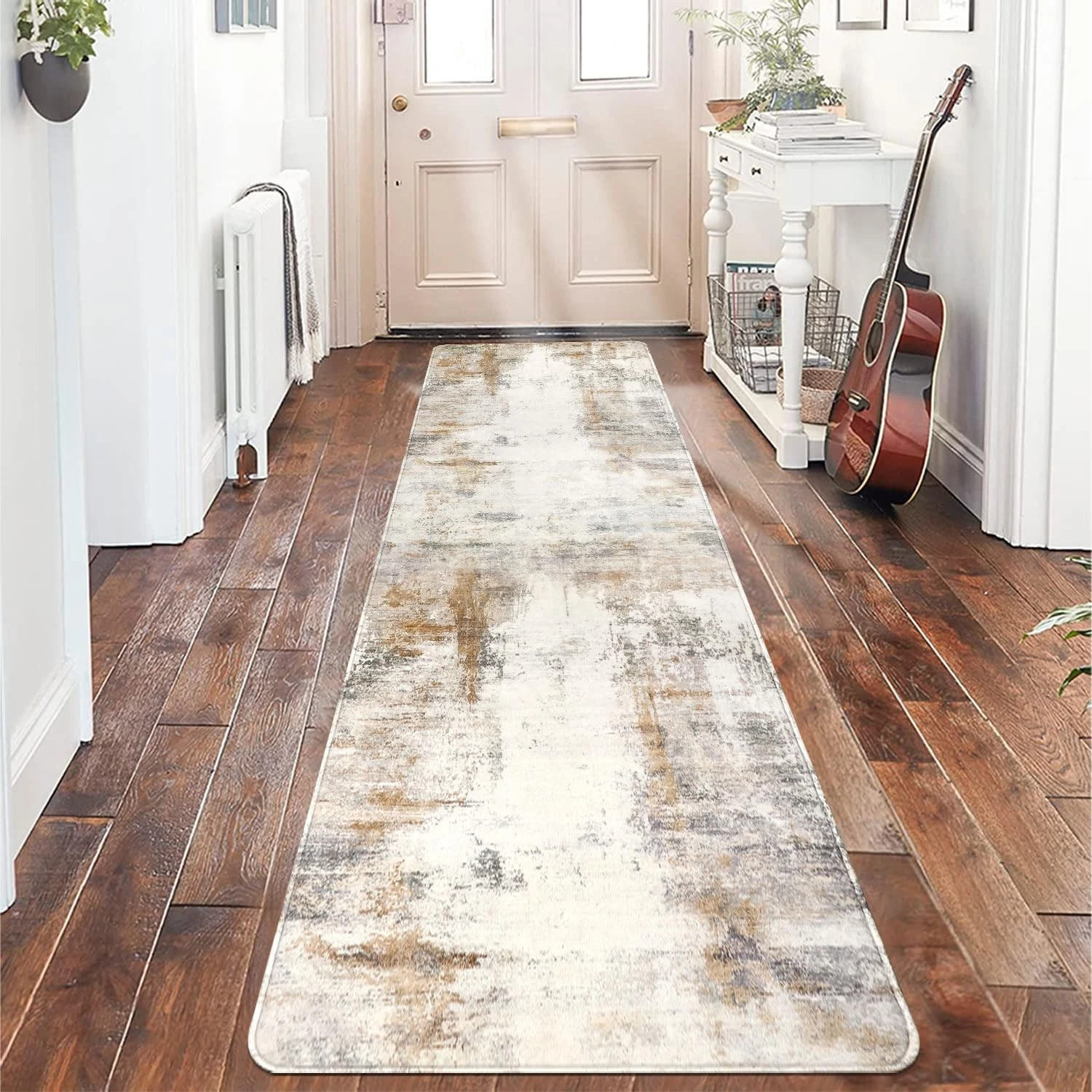 Runners for Hallways Non Slip  Modern Abstract Washable Runner Rug  Soft Hall...