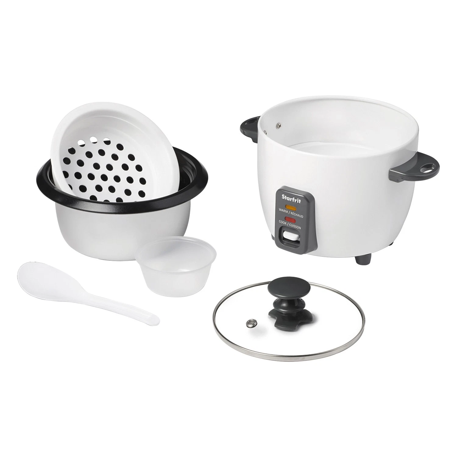 3-Cups Uncooked 6-Cups Cooked 300W Electric Rice Cooker Ceramic Coating