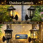 Solar Wall Lantern Sconce Garden LED Light PIR Motion Sensor Lamp 15"/38cm IP65