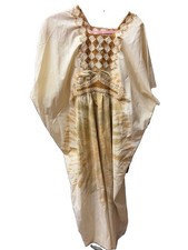 VTG MCM Handmade Kaftan African Safari Maxi Dress Caftan Embroidered Ethnic Art