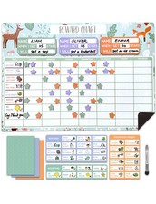 Reward Chart for Multiple Kids 17 x 12 Inch Dry Erasable Chore Chart  Magnet...