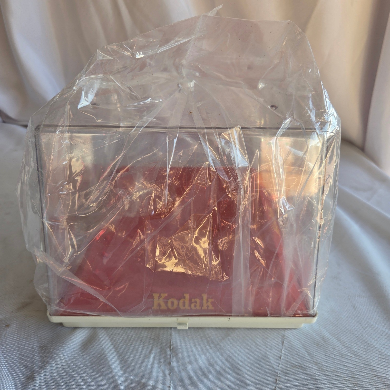 NOS Vintage Kodak Stacking Display Case Red Base Factory Wrapped Clear Top Rare