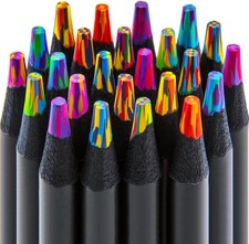24 Pcs Rainbow Colored Pencils Art Supplies Drawing Coloring Set Gifts for Teens