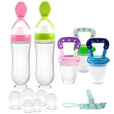 Food Feeder Baby Fruit Feeder Pacifier 3 Pcs with 6 Different Sized Silicon...