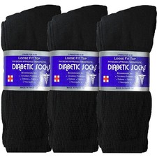 3-12 Pairs Health Circulatory Crew Cotton Diabetic Socks White 9-11 10-13 13-15