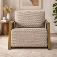 Exklusiver Beiger Einsitzer Wohnzimmer Polstersessel Loungesessel
