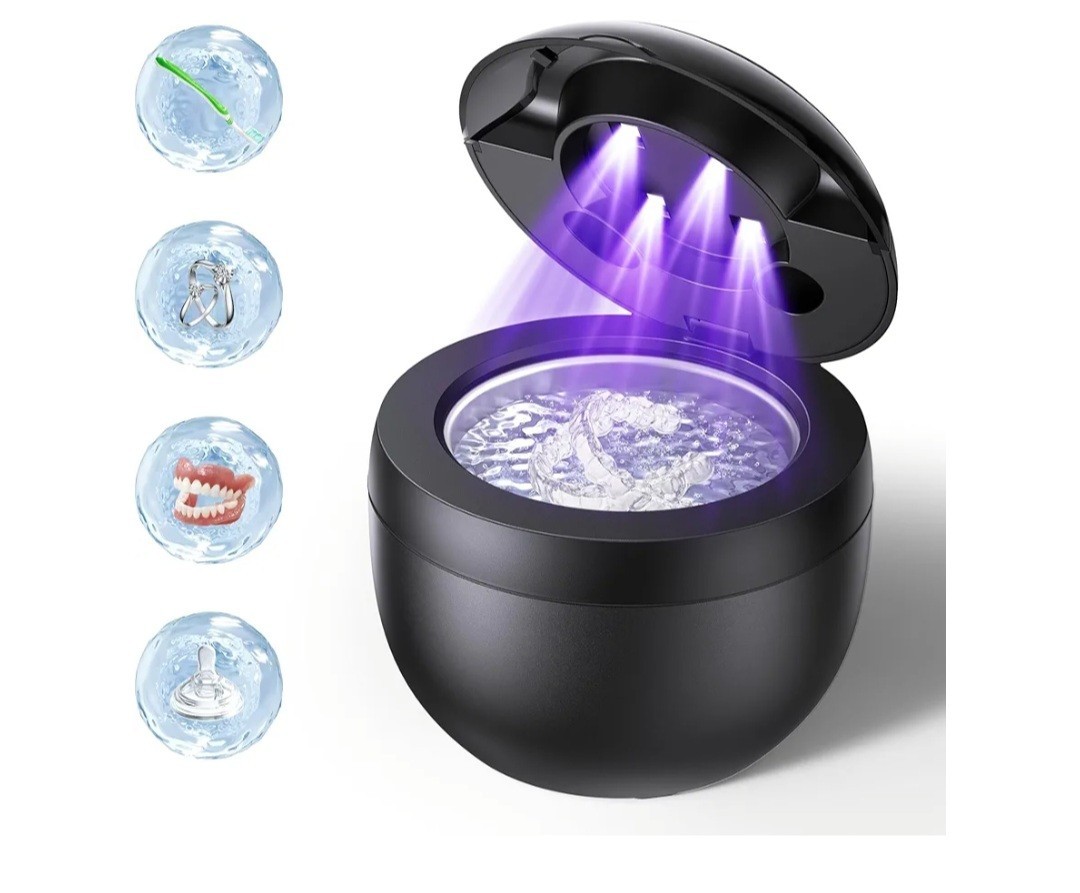 Ultrasonic Retainer Cleaner, Retainer Cleaner Machine for Dentures, Mouth...