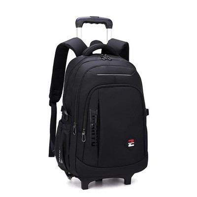 Solid Color Middle Elementary School Rolling Trolley Backpack For Teen Boys