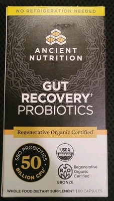 Ancient Nutrition Gut Recovery Probiotics 50 Billion CFU 60ct Exp.7/27 Fresh 
