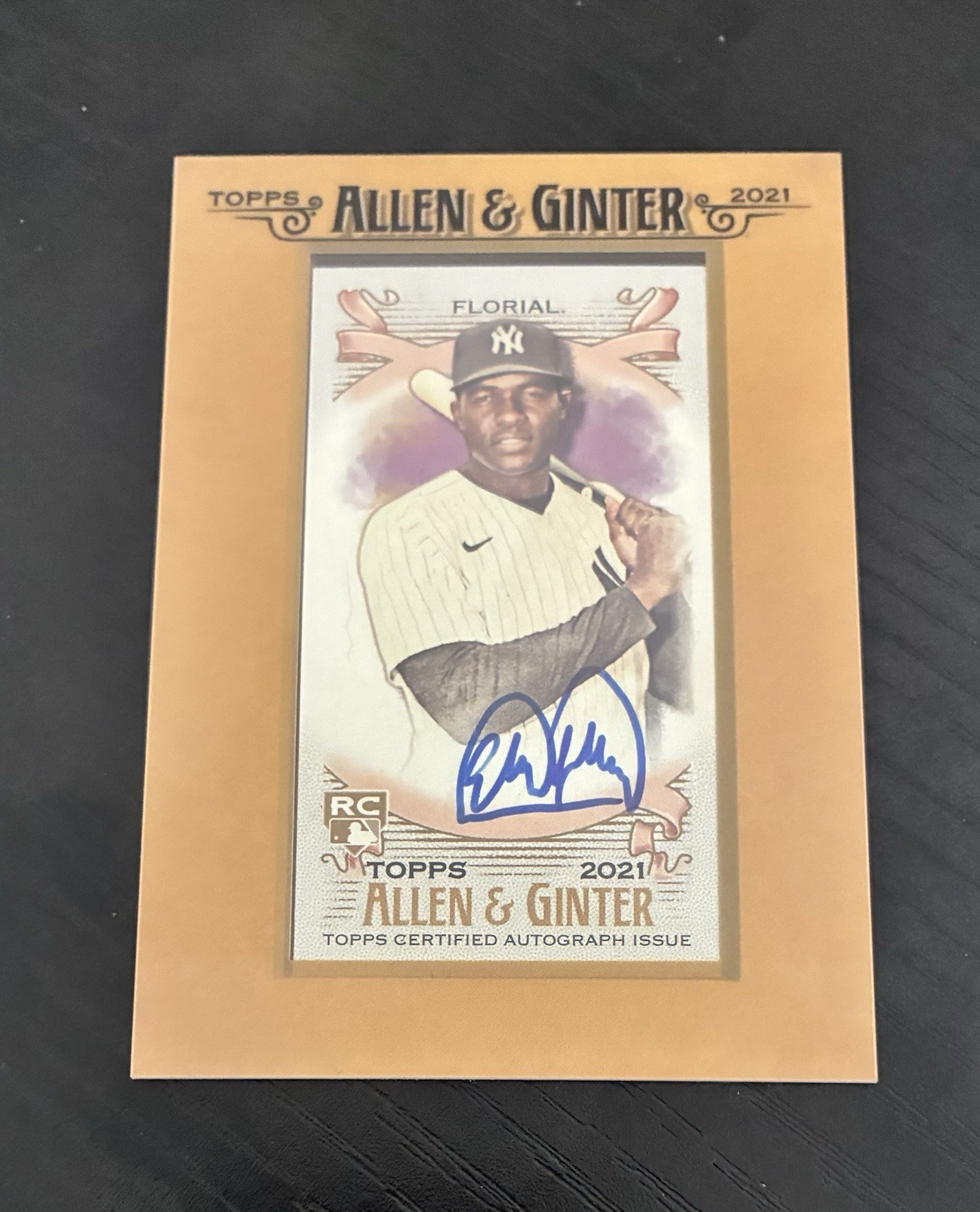 2021 Topps Allen & Ginter's Framed Mini Estevan Florial #FMA-EF Auto RC Yankees