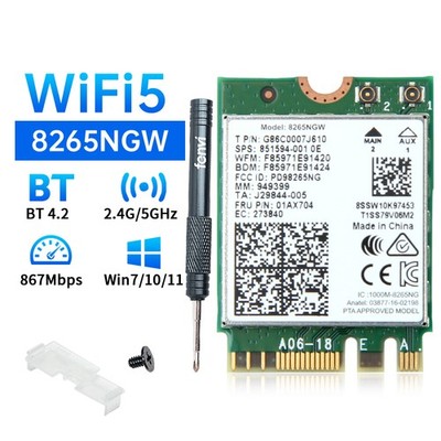 Intel 8265 Dual Band WiFi Bluetooth M.2 NGFF Wireless Card 2.4G/5G