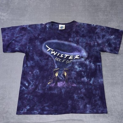 1996 Twister Ride It Out Universal Studios Purple Tie Dye Men Large VTG 90