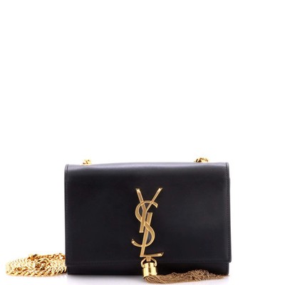Saint Laurent Classic Monogram Tassel Crossbody Bag Leather Small