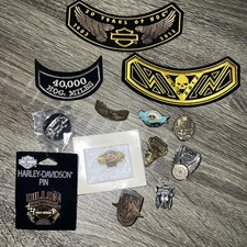 Lot Of Vintage Harley Davidson Pins And Patches 13 Pieces