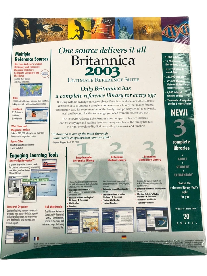 ENCYCLOPÆDIA BRITANNICA 2003 Ultimate Reference Suite DVD Windows Mac - Image 4 of 4