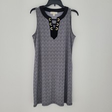 Michael Kors Sleeveless Shift Dress size medium. Black and white Pattern