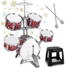 Kids Drum Set for Toddlers 1-3 Musical Jazz Drum with Stool Toys for 2-5 4-6 ...