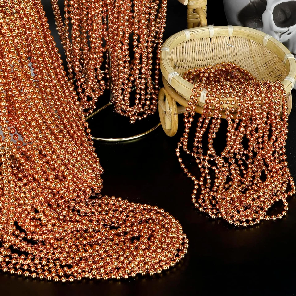 100 PIEZAS Cuentas de Mardi Gras, Collar de Cuentas Azul Metálico Favores de Fiesta, 33" Mardi Gra Foto 4 de 4