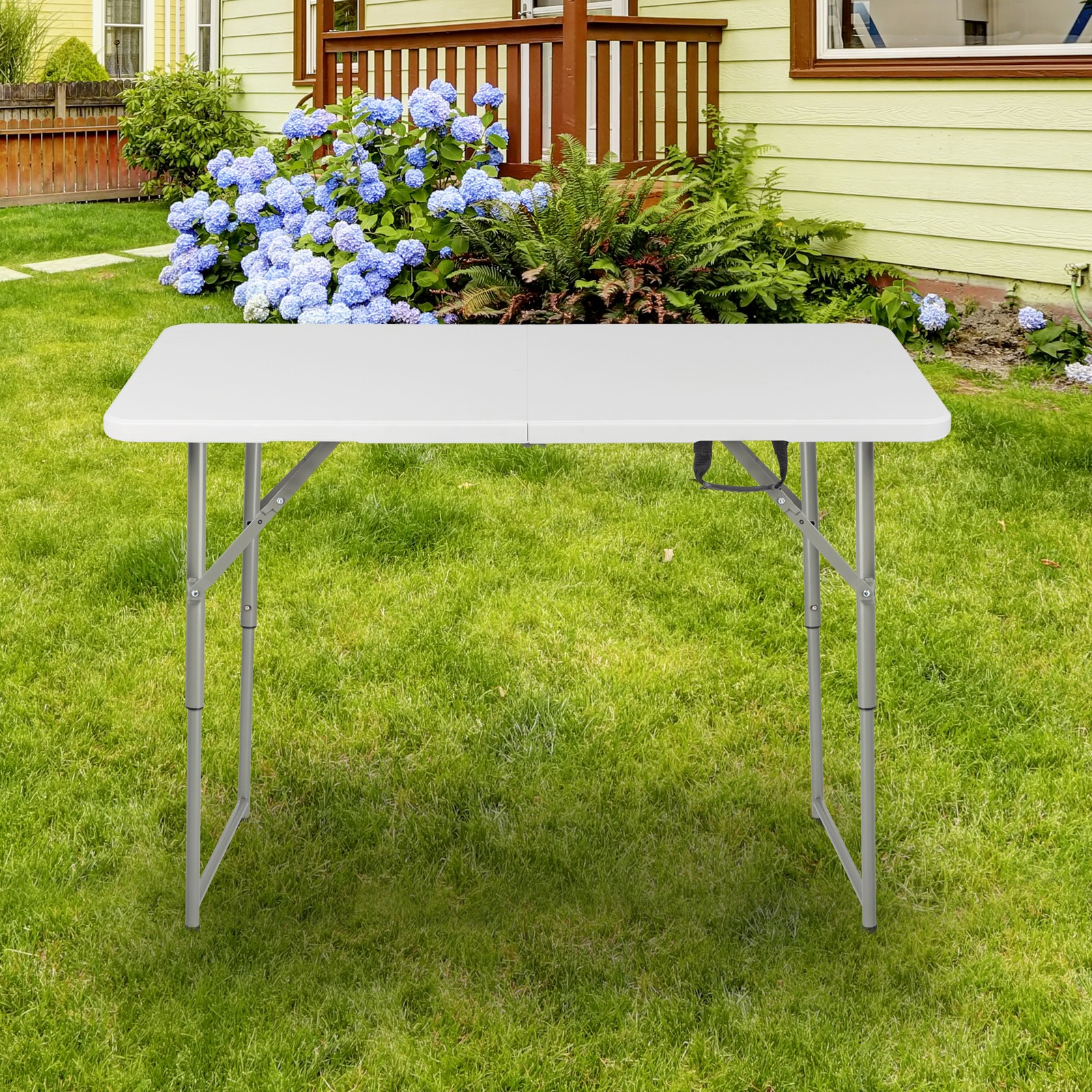 4FT Waterproof Foldable Plastic Patio Table for Indoor Outdoor Party Use  