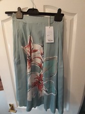 THOUGHT WOMENS NILE BLUE TENCEL PLEATED SKIRT UK SMALL BNWT