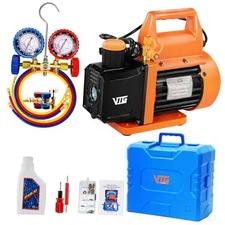 4.5 CFM AC Vacuum Pump and Gauge Set,for Mini Split/HVAC/Auto Systems,Manifold G