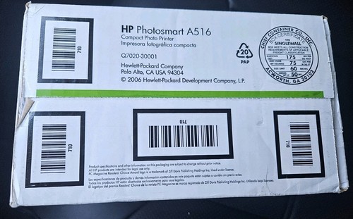 HP Photosmart A516 Compact Color Photo Printer Travel Size 4x6 Portable NIB - Picture 4 of 6