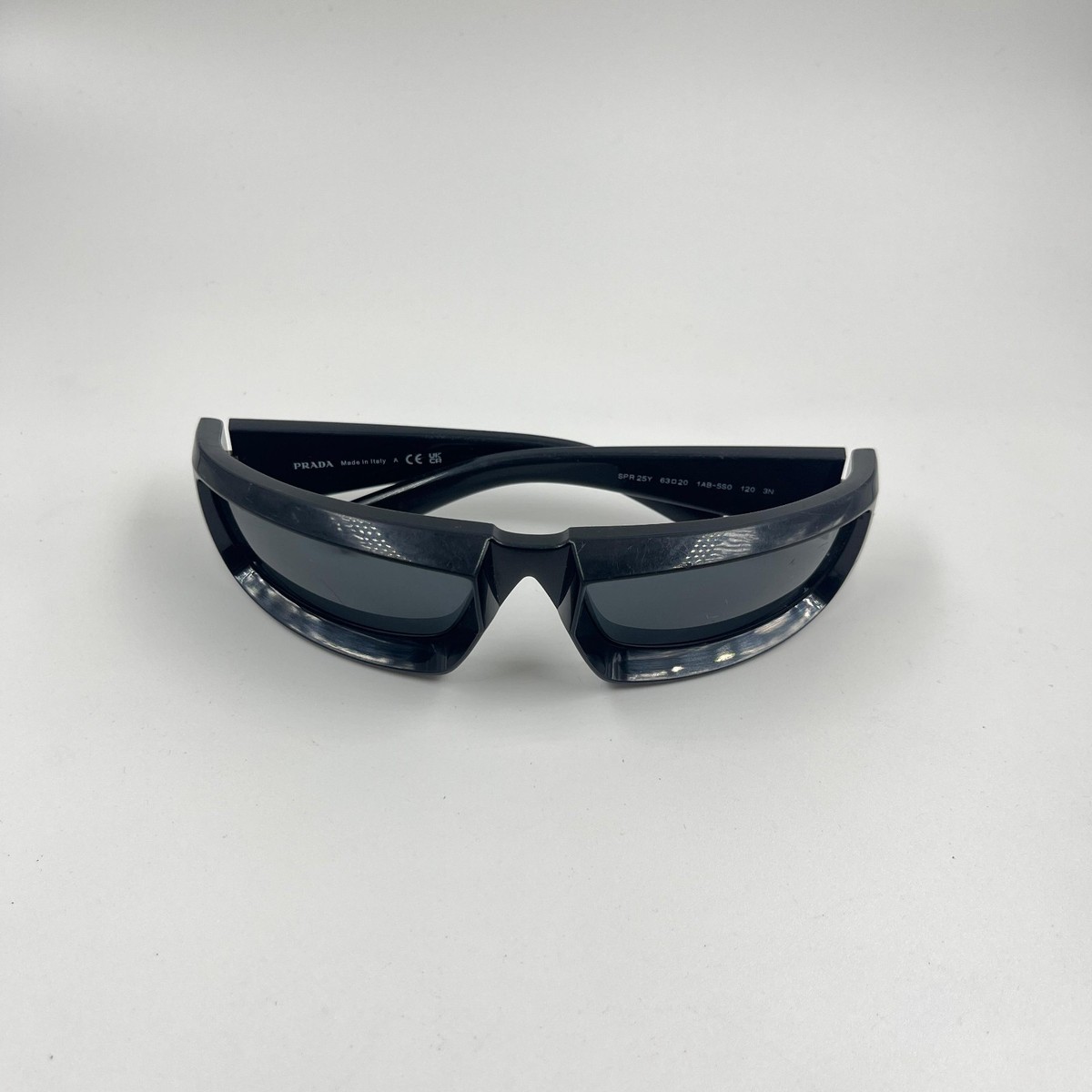 PRADA SPR25Y 1AB-5S0 3N BLACK DARK GREY LENS SPORT SUNGLASSES
