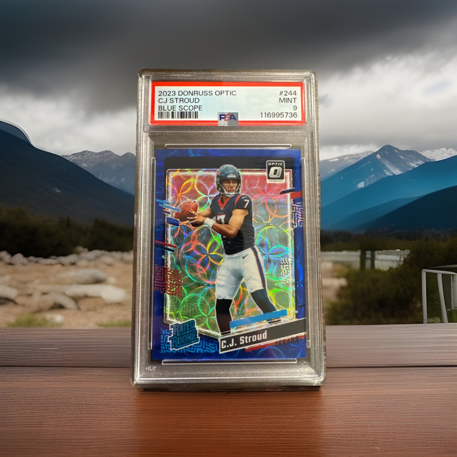 2023 Panini Donruss Optic - Rated Rookie C.J. Stroud #244 Blue Scope Prizm (RC)