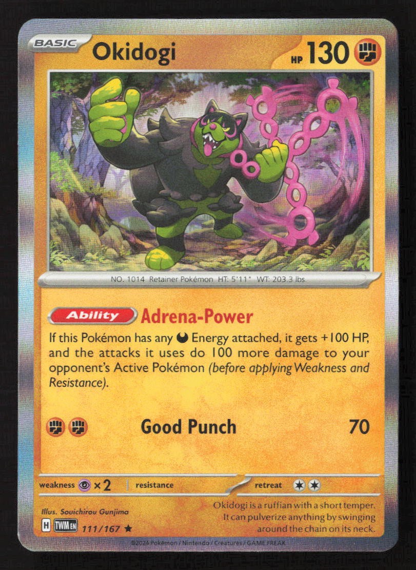 Okidogi Rare Holo TWM 111/167 NM Pokemon TCG