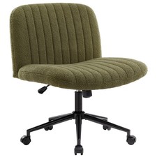 Image of Office Chair Swivel with Wheels Height Adjustable, Fabric Padded Seat, Armless