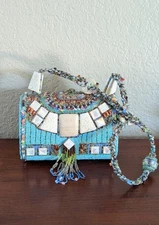 Mary Frances Vintage Handmade Hand Beaded Gemstone One Of A Kind Handbag