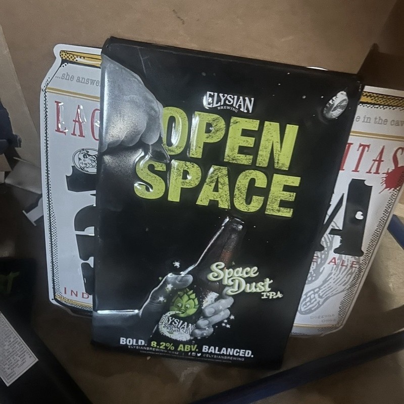 Elysian Brewing Open Space Space Dust IPA Beer Sign Plaque Breweriana