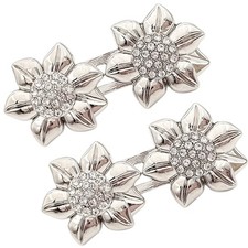 Flower Snap Fastener For Jeans Waist Shaping Alloy Detachable Fashion Crystal