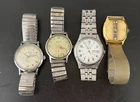 Lot Of 4 Vintage Men’s Watches Bulova Seiko Railroad Hellbros Automatic Jaguar