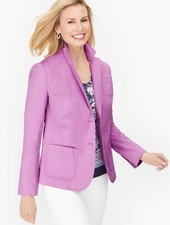 Talbots Women s Lilac Lavander Cotton Blend Size 6 Blazer Jacket New
