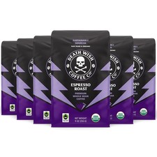 Death Wish Coffee, Espresso Roast Whole Bean 9 oz, 6 pack
