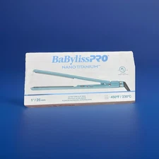 BabylissPro Nano Titanium 1in Ultra Thin, Dual Voltage Flat Iron
