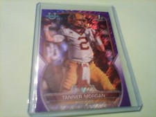 2022 1st Bowman University Football PURPLE Shimmer TANNER MORGAN Minnesota