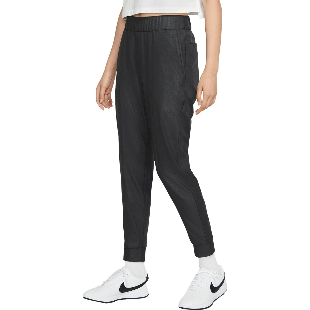 NIKE Women's Dri-FIT UV Victory Gingham Golf Joggers NWT Black