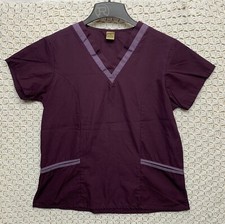 Fashion Seal Healthcare Scrub Women s Medium Two Pocket Top Burgundy V Neck