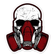 Skull Gas Mask Vinyl Decal Sticker Indoor Outdoor 3 Sizes 7593