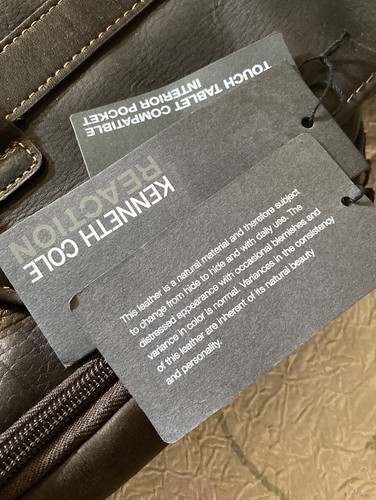 NWT Kenneth Cole Reaction Show Business Leather Messenger Bag, Brown $460 Retail - Picture 15 of 18