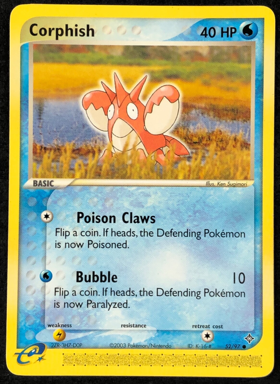 Pokemon Card Corphish (EX Dragon) 52/97 NEAR MINT Non-Holo Common TCG!!!!!!!!!!!