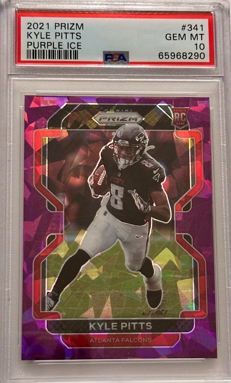 2021 Panini Prizm Kyle Pitts Purple Ice RC /225 #341 PSA 10 Falcons