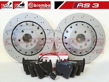 FOR AUDI RS3 FRONT DRILLED BRAKE DISCS BREMBO PADS SENSOR 8V0615301R 370mm