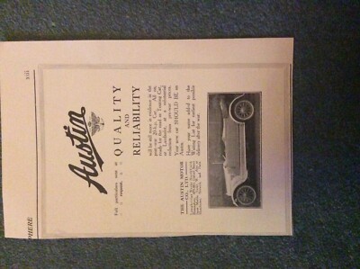 Sa2 Ephemera 1916 Ww1 Werbung Austin Kraftfahrzeuge