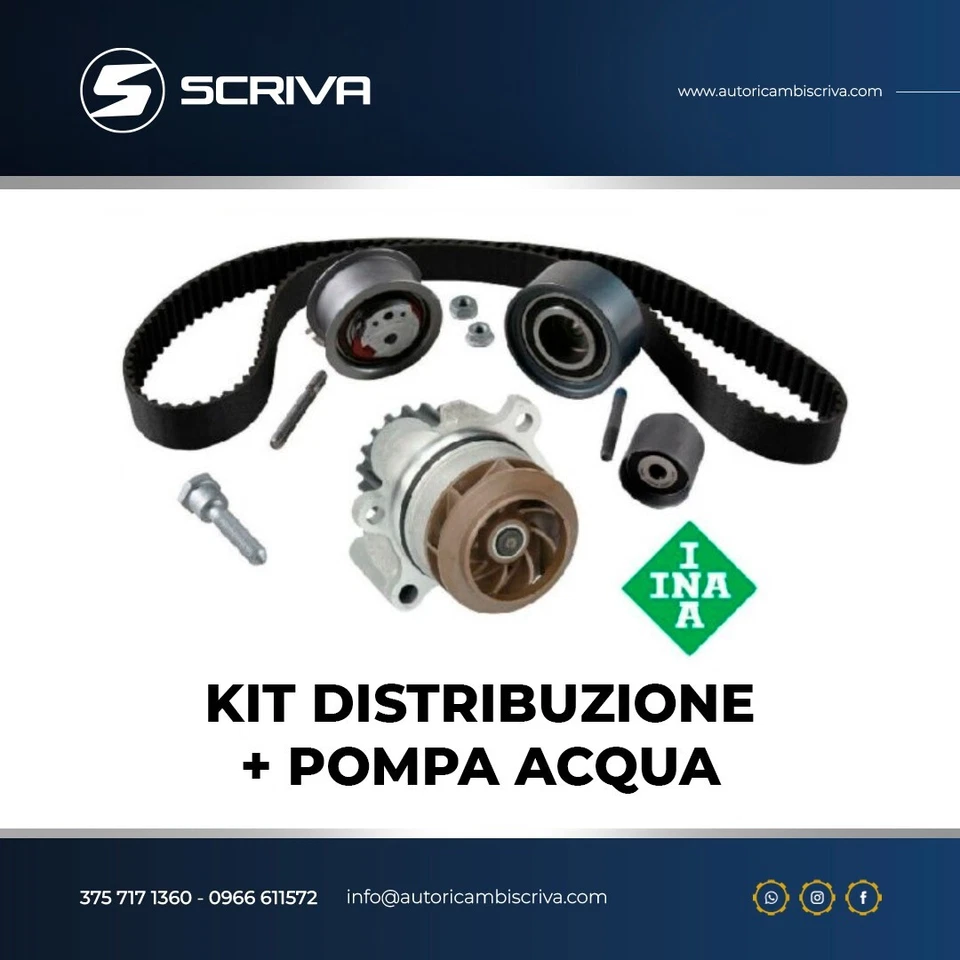 Kit Courroie de Distribution Ina + Pompe Eau Golf 5 Audi A3 A4 Passat 2.0 Tdi - Photo 1/1