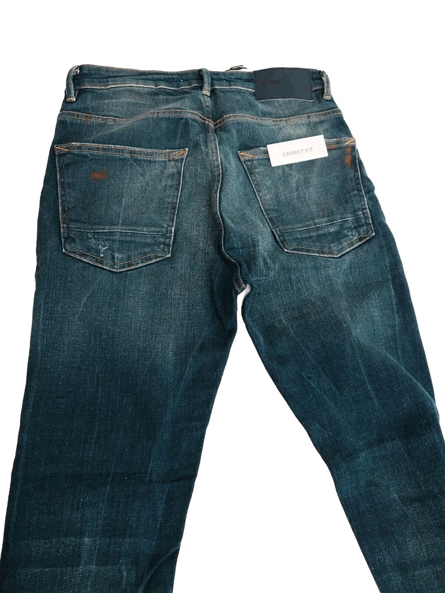 Zara Man DNWR Carrot Fit 99% Cotton Stretch Denim Mens Jeans Zara Man DNWR Carrot Fit 99% Cotton Stretch Denim Mens Jeans